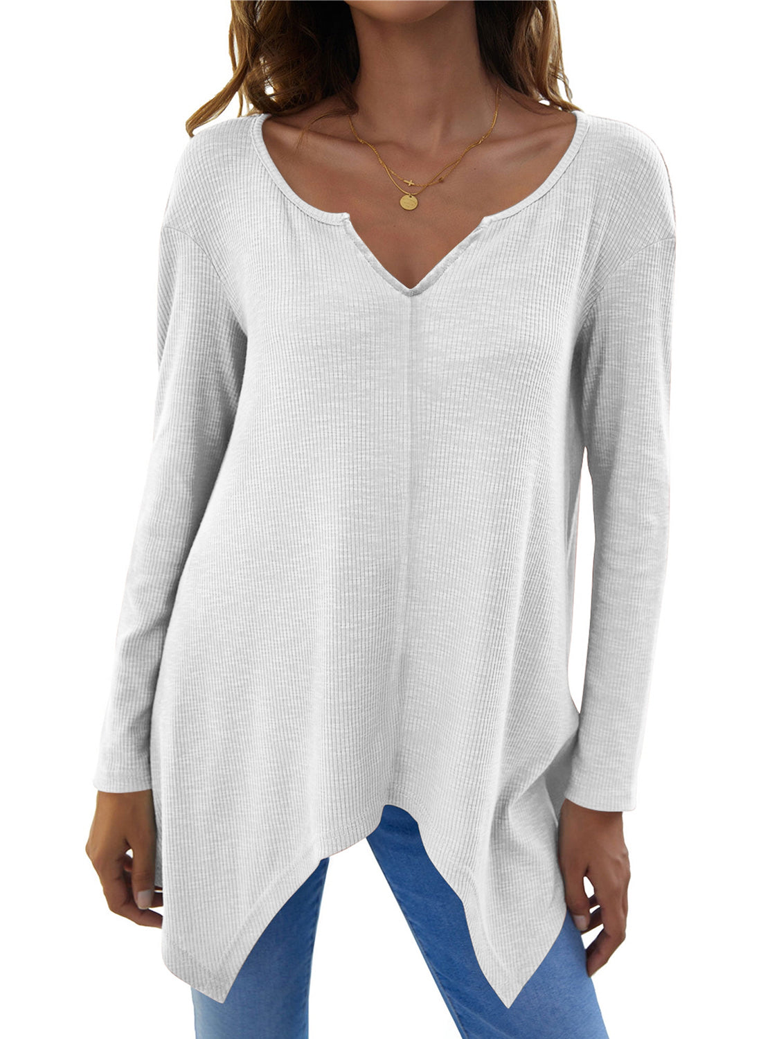V-Neck Long Sleeve T-Shirt - Sassy Chic Studio