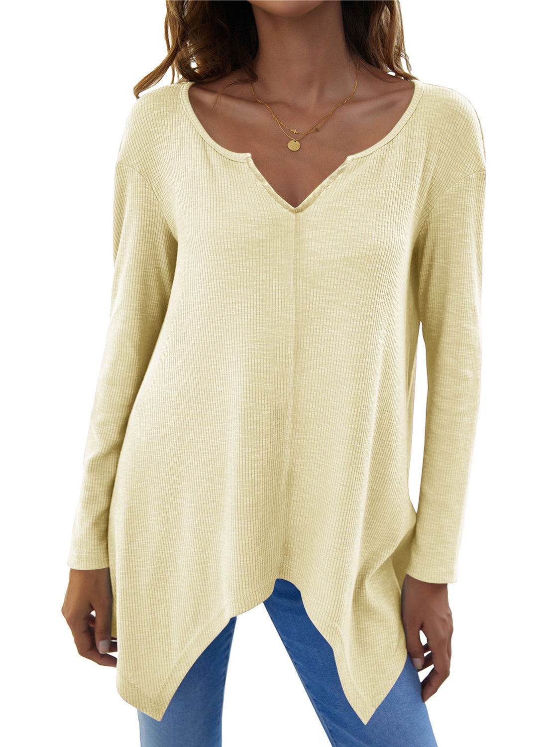 V-Neck Long Sleeve T-Shirt - Sassy Chic Studio