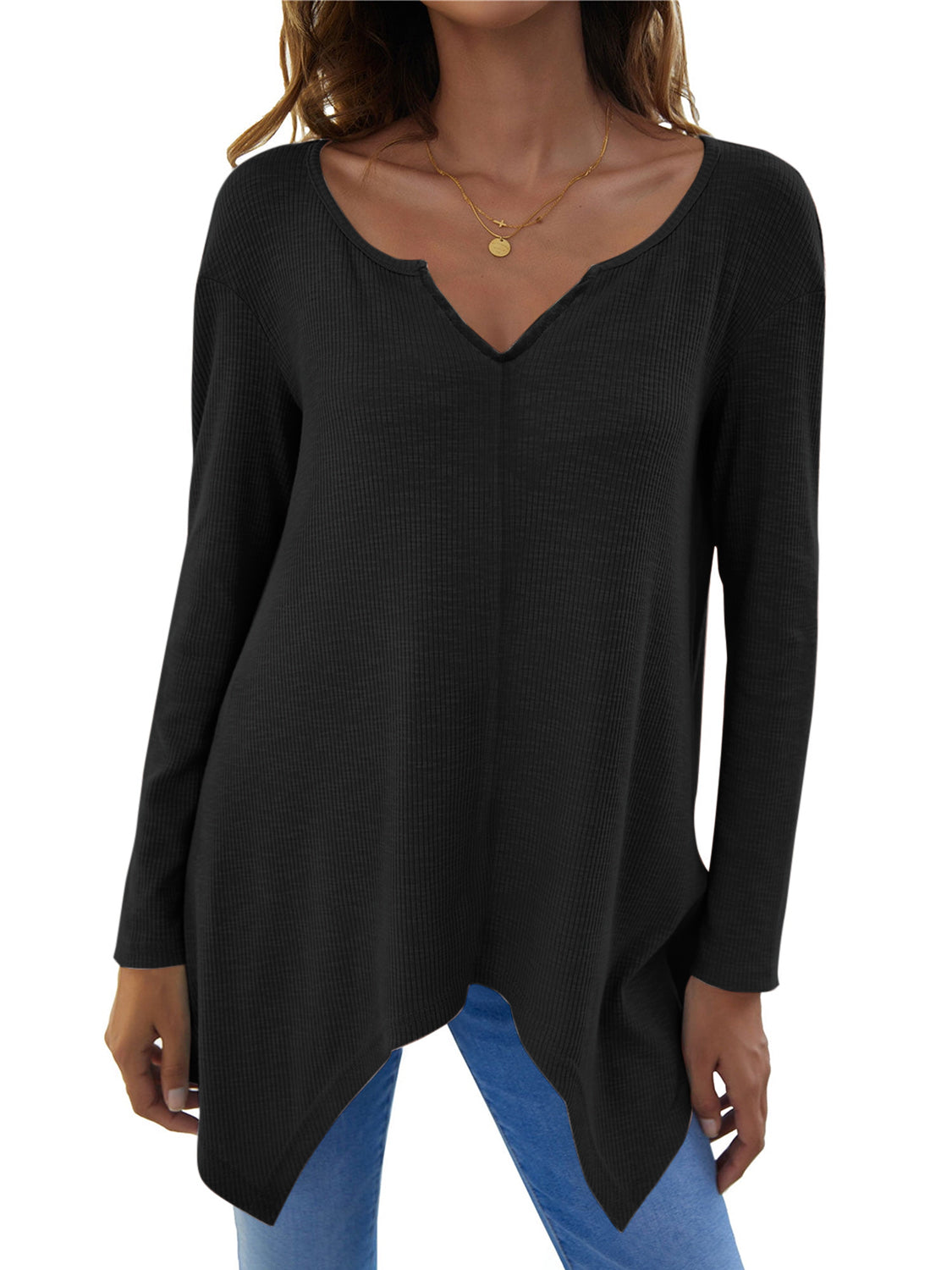 V-Neck Long Sleeve T-Shirt - Sassy Chic Studio